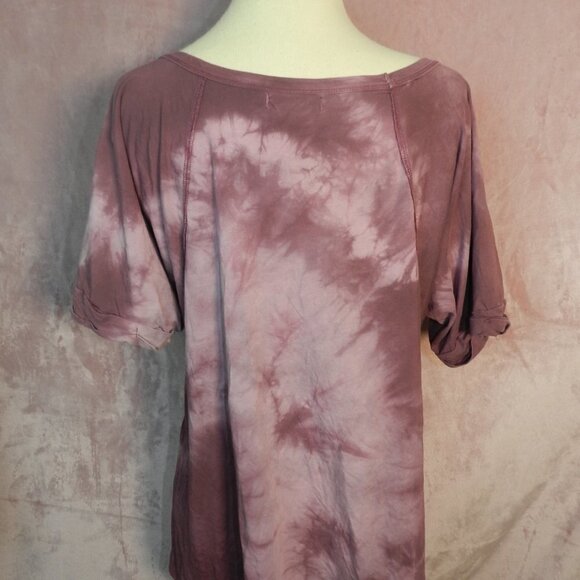 Collegiate Outfitters Womens Purple Tie Dye Cotton Short Sleeve Shirt Size Small - Picture 4 of 6